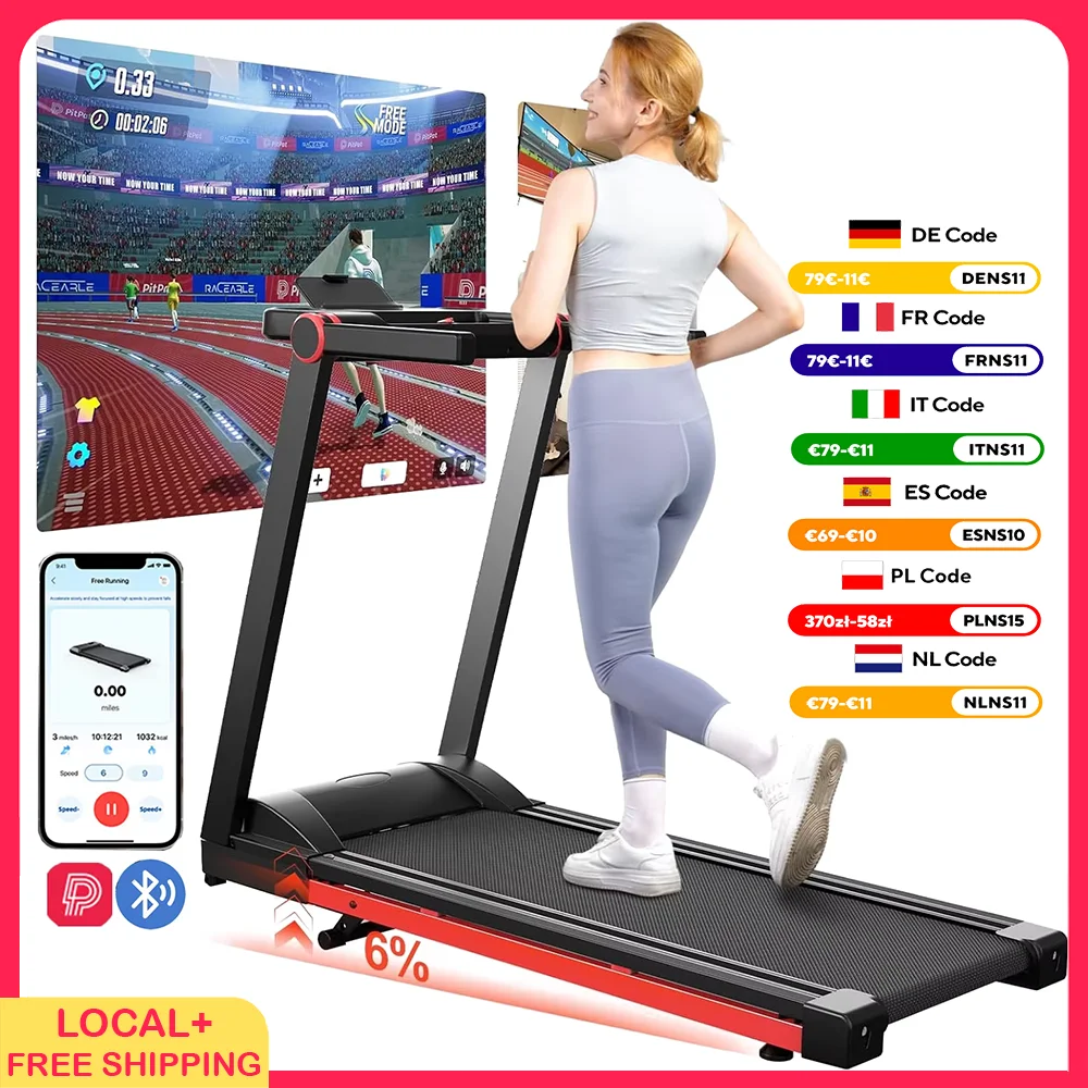 Ausverkaufsförderung 3,5 PS faltbares Neigungs-Laufband-Walkingpad für zu Hause mit Lenkerhalter 350LBS LCD-Bildschirm App-Datenmonitor