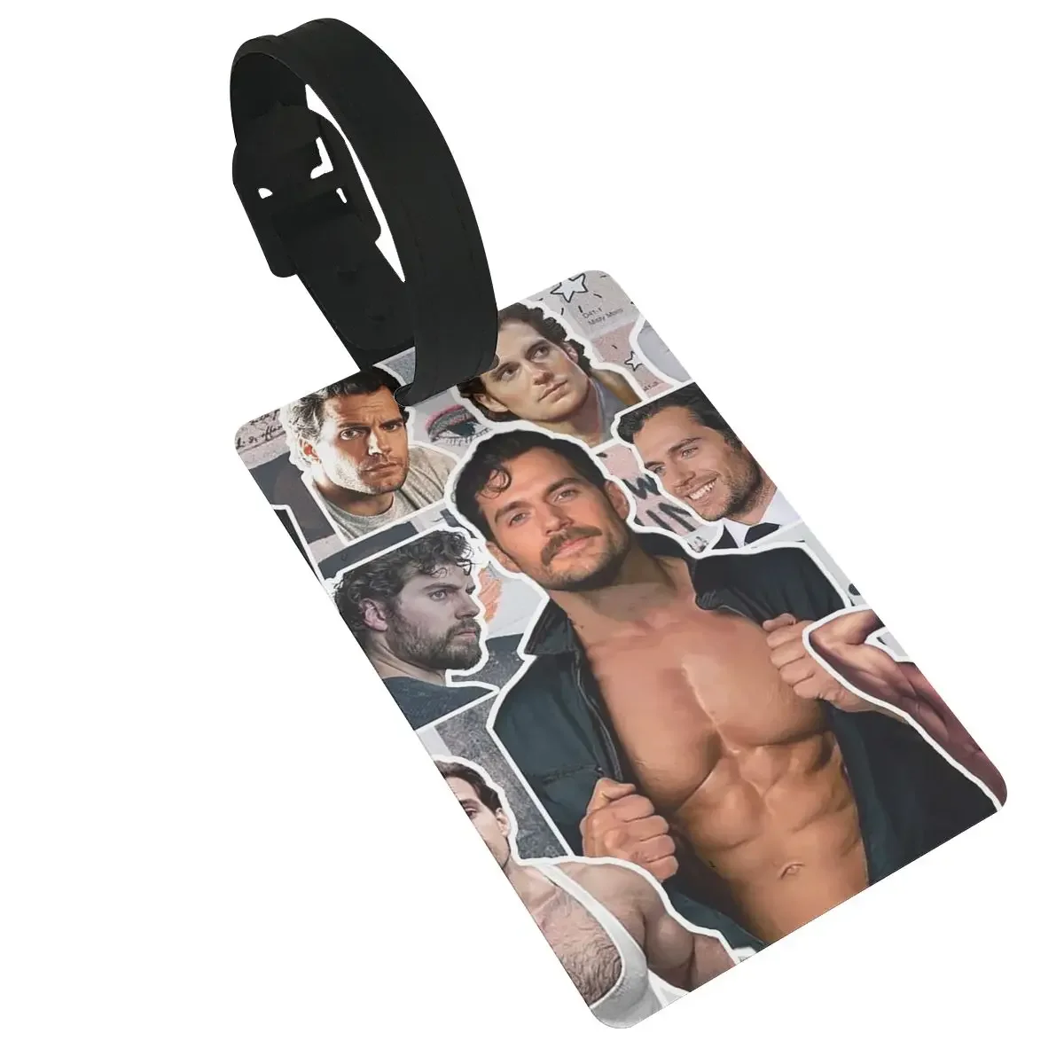 

Henry Cavill Photo Collage Luggage Tags Suitcase Accessories Travel Baggage Boarding Tag Portable Label Holder ID Name Address