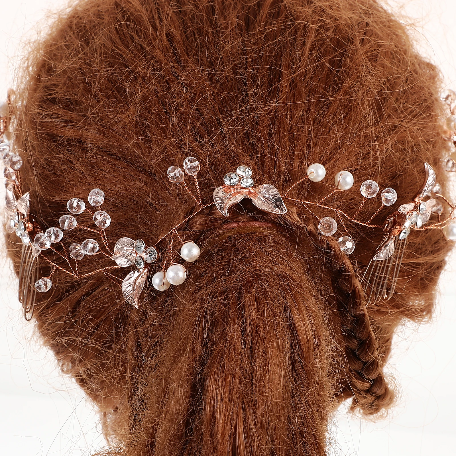 

Twist Flower Hair Comb Rhinestone Wedding Accessories Silver Bridal Pieces Elegant Pearl Combs For Women Party Photos Hair Tools