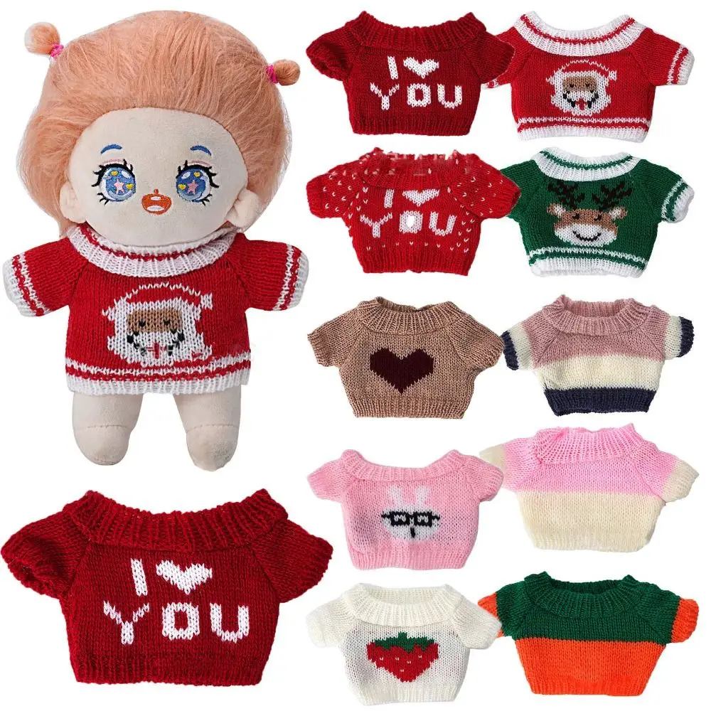 20cm Cotton Doll Fashion Knitted Coat Sweaters Outfits Winter Warm Tops for Idol Dolls Clothes Accessories Kid DIY Toys