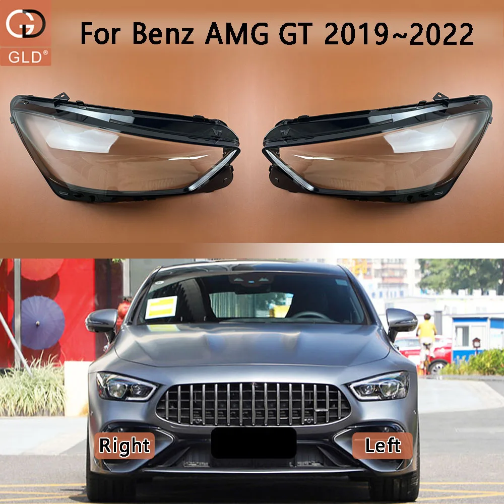 Car Front Headlight Lens Cover Auto Case Headlamp Lampshade For Mercedes-Benz AMG GT 50 53 63 S Coupe W290 2019 2020 2021 2022