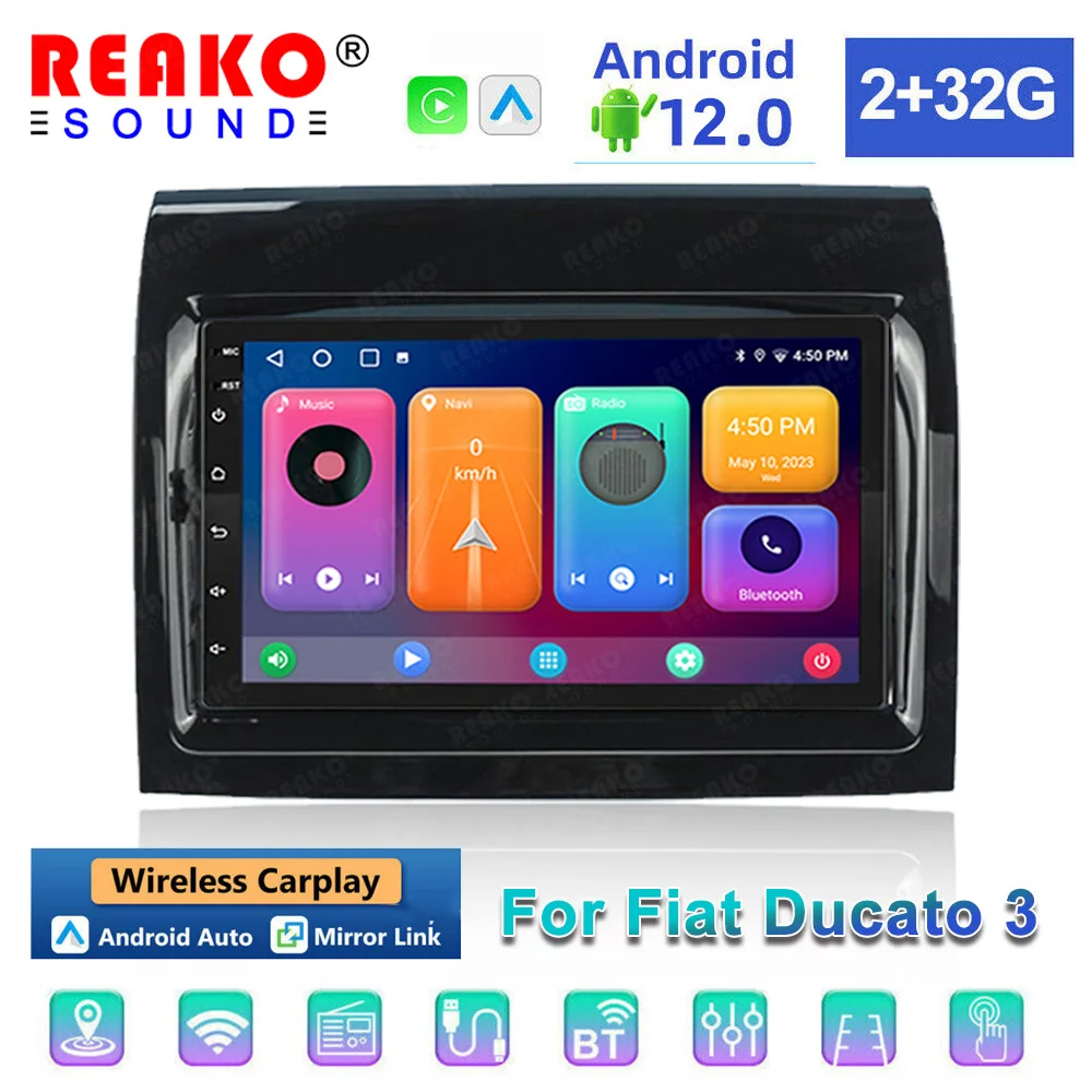 

REAKOSOUND 2Din Multimedia For Fiat Ducato 2007-2015 Citroen Jumper Peugeot 2011-2015 Car Radio Android Stereo Carplay Autoradio