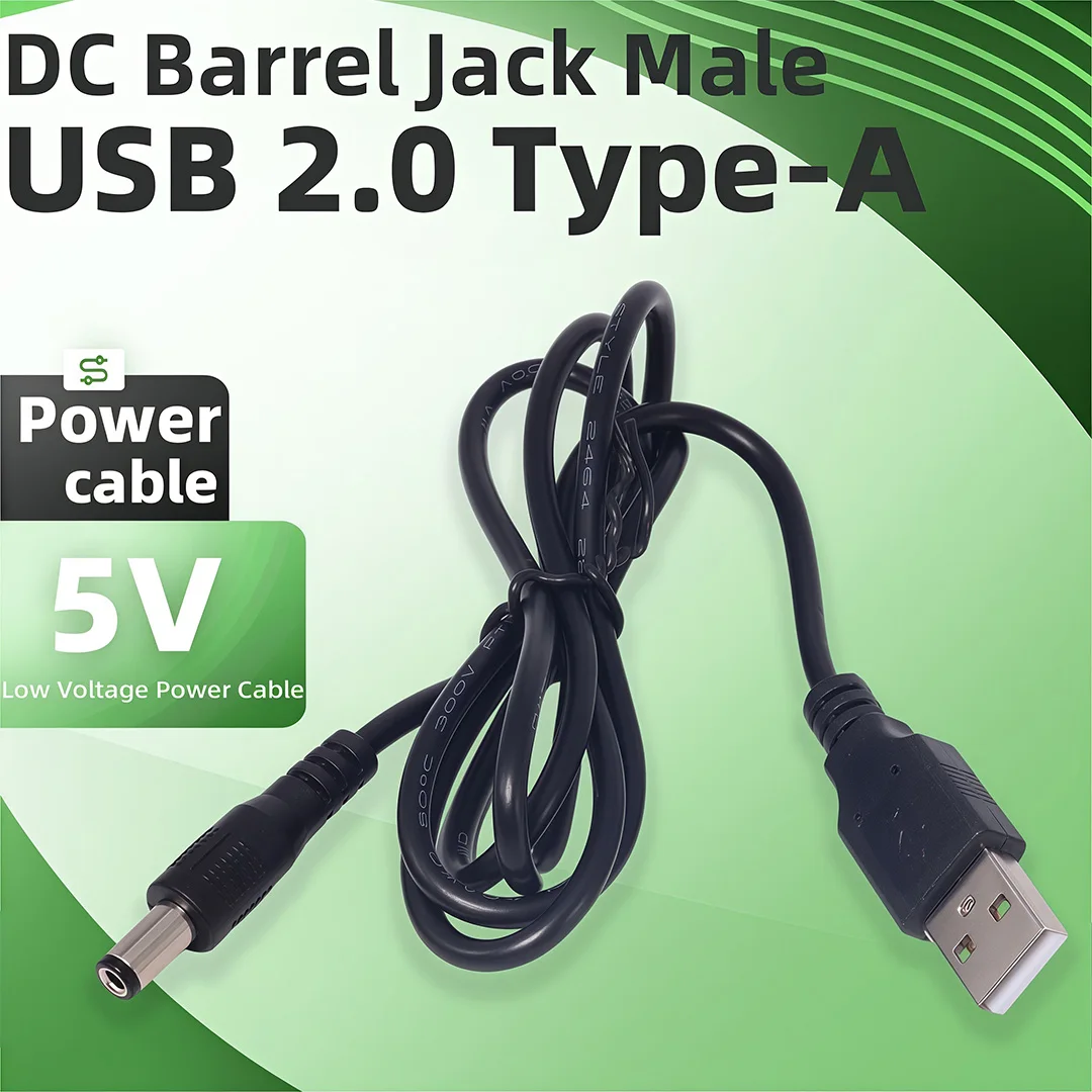 ADT-Link 5.5 * 2.1mm USB to DC Power Cable Circular Hole DC5.5  Pure Copper USB to DC Extension Cable PC accessories