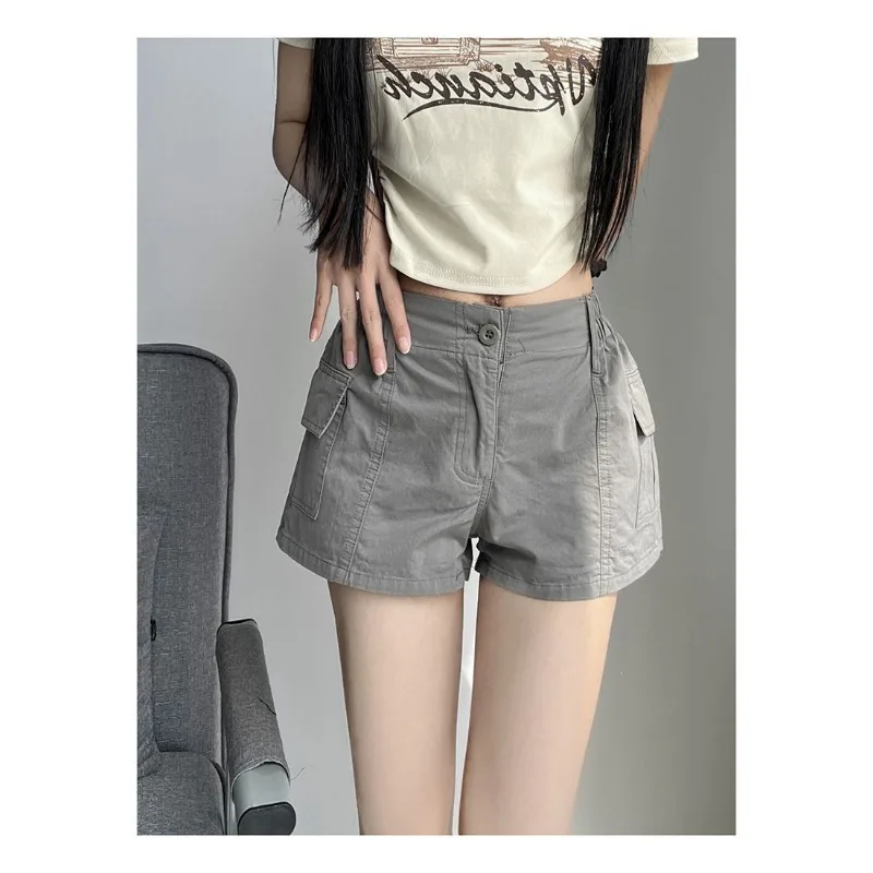 Cargoshorts Retro Vibe Lage taille Zak Alles-in-één sport-fitnessbroek voor dames Casual Wijde pijpen Trendy