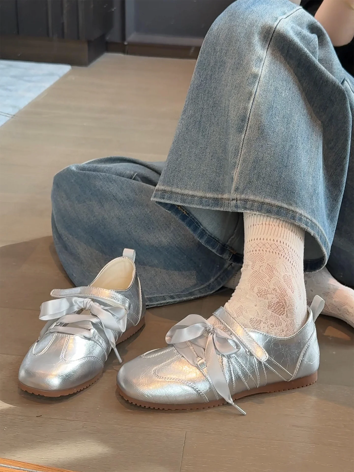 silver-ballet-style-dequn-shoes-women's-2026-new-spring-summer-mary-janes-casual-sports-shoes-leisure-board-shoes