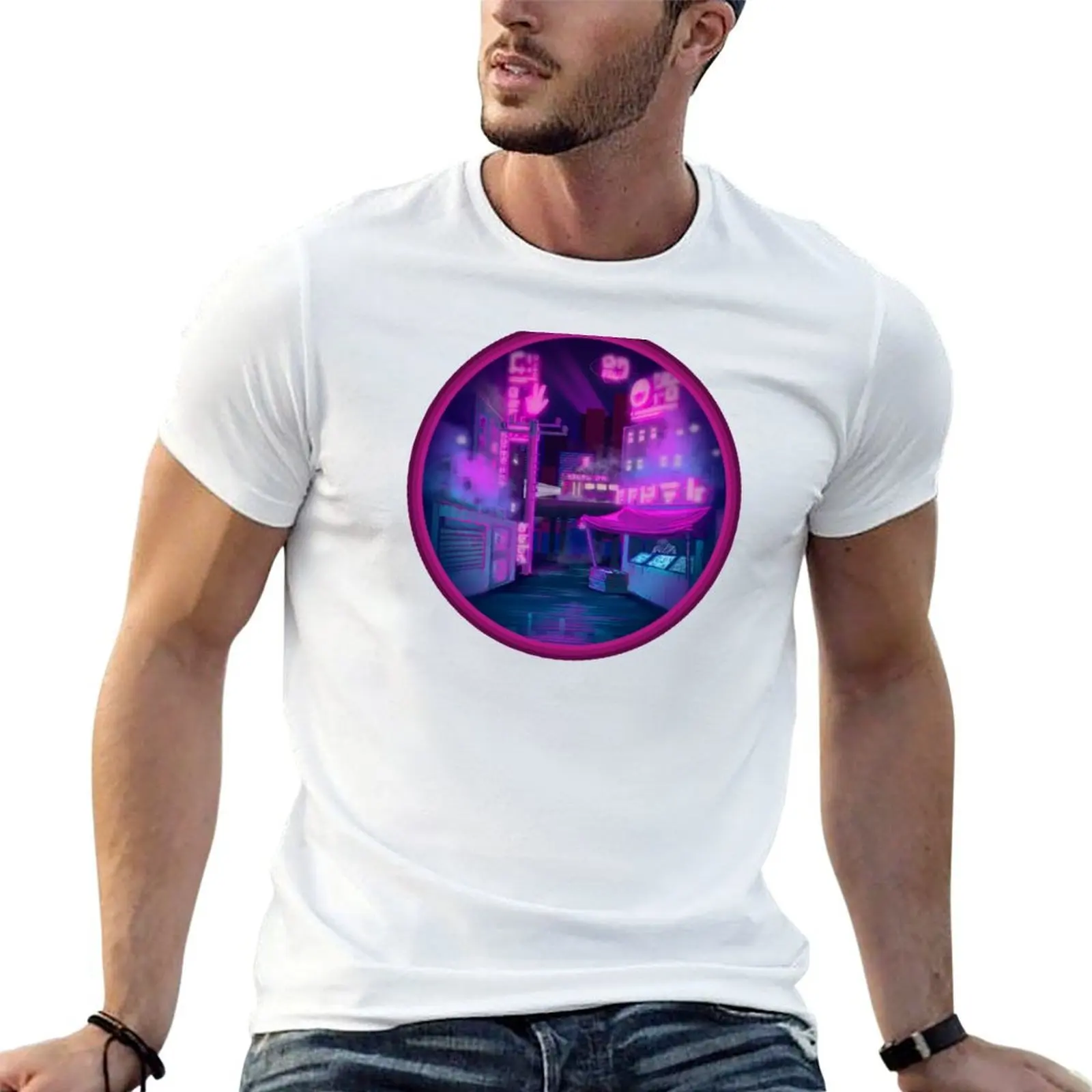 

Neon Cyber punk city T-Shirt t shirt personalised t shirt for man 100 percent cotton man t shirt designer T-Shirt