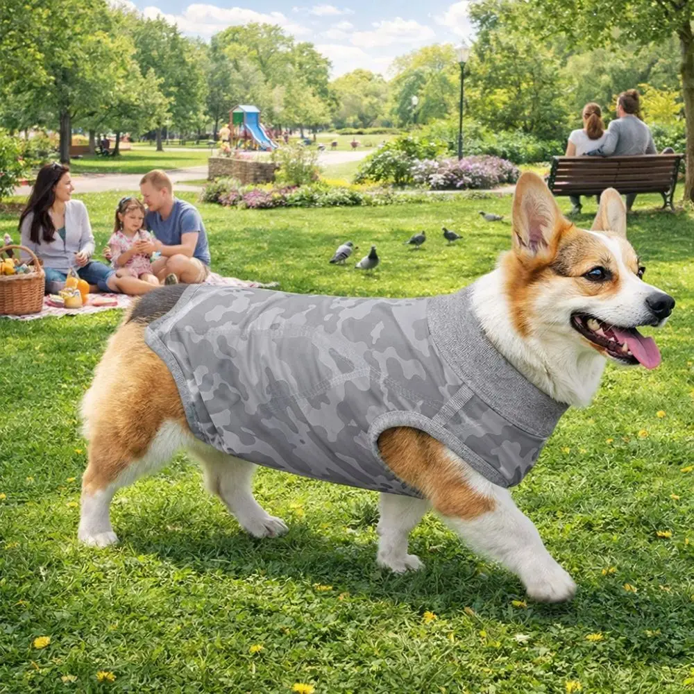 

Elastic Dog Recovery Suit Soft Breathable Dog Sterilization Suit Four-Legged Washable Dog Anti-Licking Jumpsuit Wound Protection
