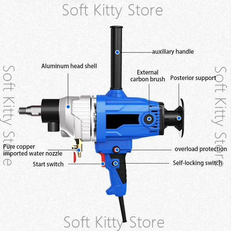 Electric Diamond Core Drill Mixer Concrete Core Drill Machine Dry Wet Engineering Torque Drilling Machine Diamond Core Drill