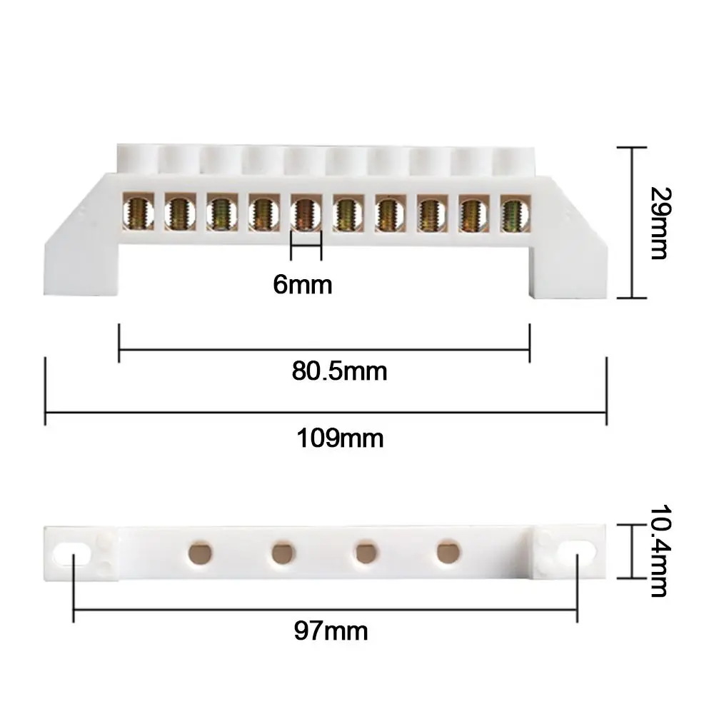Screw Connector Brass Zero Row Multi-specification With Hole Screw Brass Terminal Block Brass Connection Row Electrical