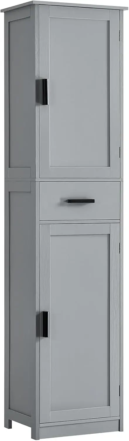 Bathroom Cabinet, Storage Cabinet with 4 Shelves & 2 Doors, Narrow Storage Cabinet for Bathroom, Living Room, Home Office, Greig