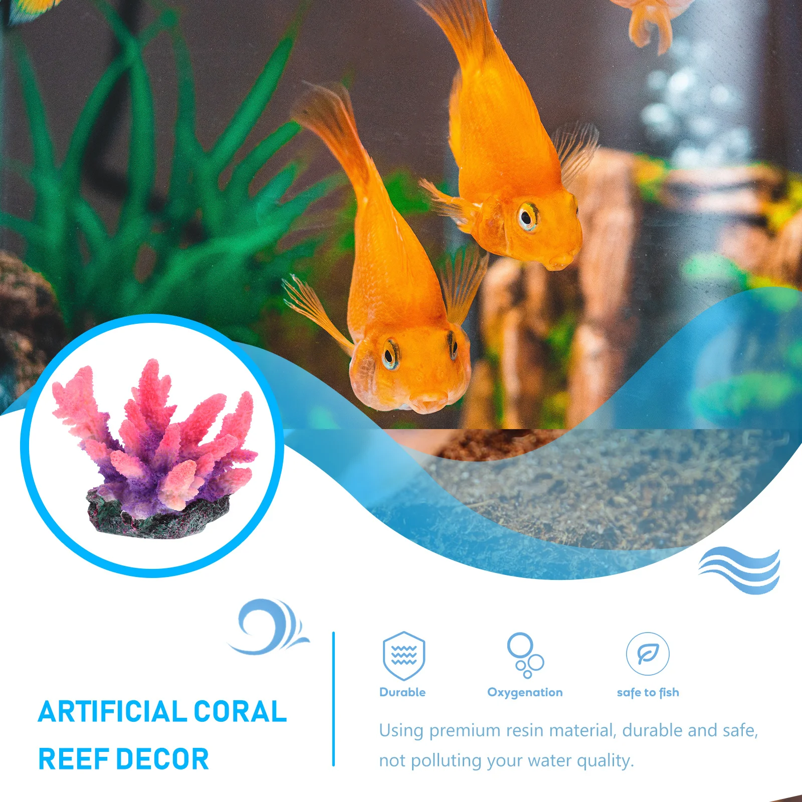 

Coral Statue Aquarium Decor Premium Resin Material Non Polluting Water Quality Lifelike Design Gift Friends Family