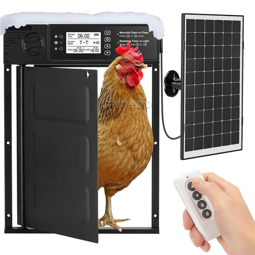 

Hot Selling Pet Supplies Rotating Chicken Door Waterproof Automatic Chicken Coop Door Battery Powered and Smart Timer