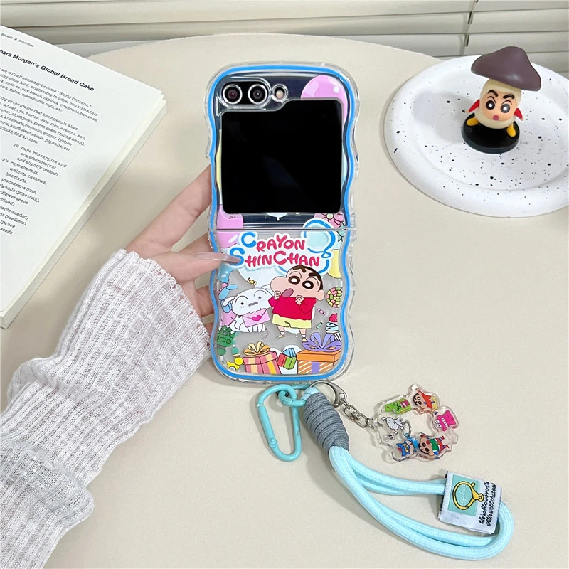 Cute Cartoon Japan Anime Crayon Shin chan Phone Case For Samsung Galaxy Z Flip 7 6 5 Case Soft TPU Back Cover For Z Flip 3 4 view 5