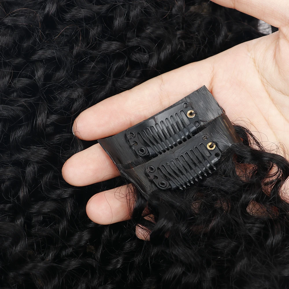 موجة مجعد اللون الطبيعي 18 مقاطع في وصلات الشعر البرازيلي الشعر البشري 8 قطع 16-32 بوصة للنساء وصلات شعر #5