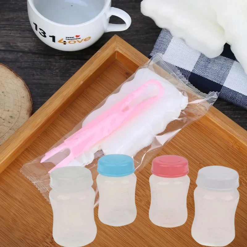 

Breast milk storage bottle Food freezer Fresh cup Long handle baby bottle brush Removable soft sponge water bottle cleaning tool