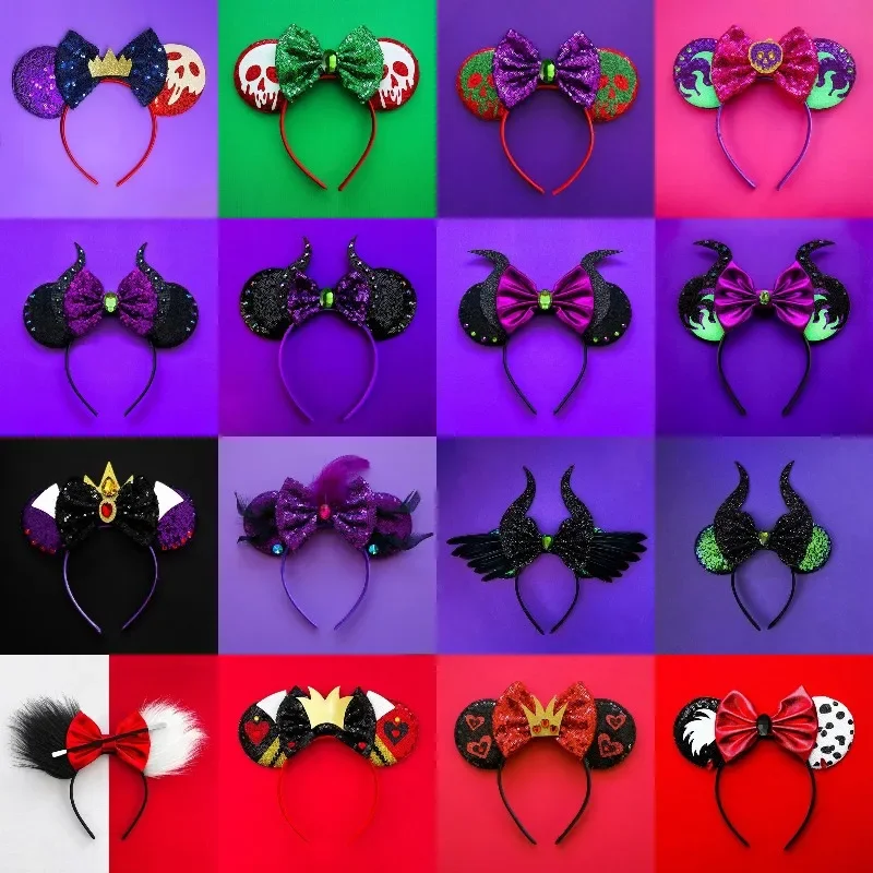 Disney Happy Halloween Hair Accessories Women Festival Bat Mickey Hairbands for Girls Ghost Minnie Mouse Ears Headband Kids Gift