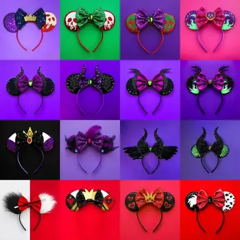 Disney Happy Halloween vlasové doplňky pro ženy festival Bat Mickey Mouse čelenka pro dívky duch Minnie Mouse uši čelenka pro děti dárek 10 nejlepší prodej Čelenka s ušima Minnie Mouse - №10