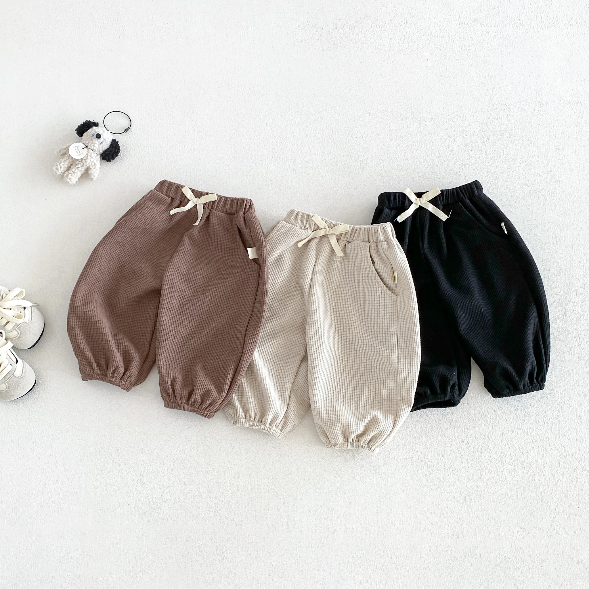 New Spring and Autumn Baby-Sized Korean-Style Loose-Fitting Boys' and Girls' Pure Color Ankle-Length Pants