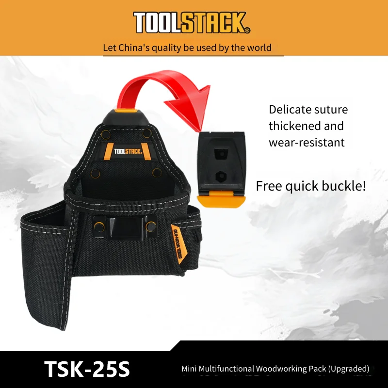 TOOLSTACK TSK-25S Mini Carpenter's Toolkit Waterproof Oxford Cloth Tools Pouch Durable Waist Bag Tools Storage Multifunctional