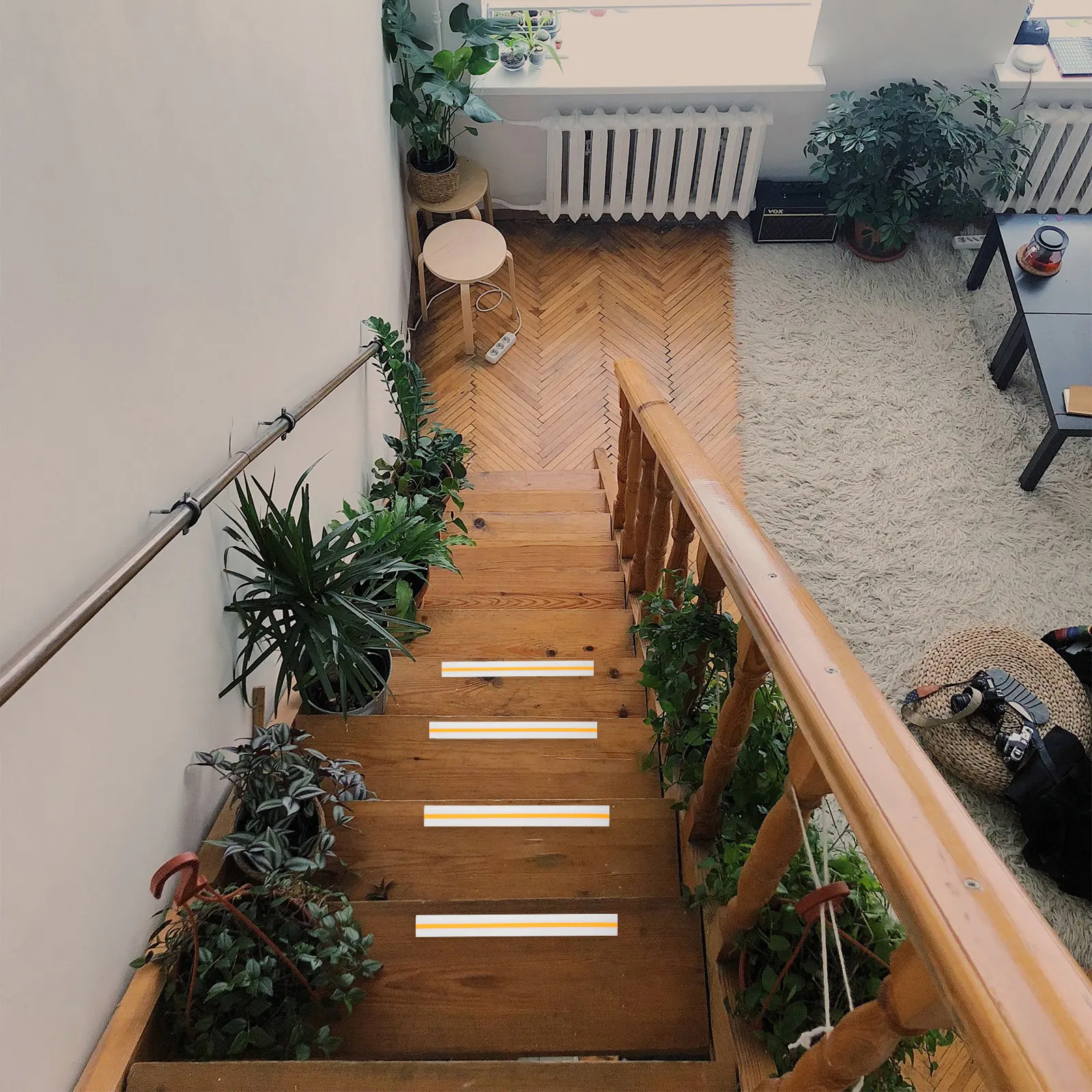 

Anti Slip Stair Strips in Dark Peva Tape 5Cm Width 5M Length Non Slip Tape for Indoor Steps Safety Traction Grip