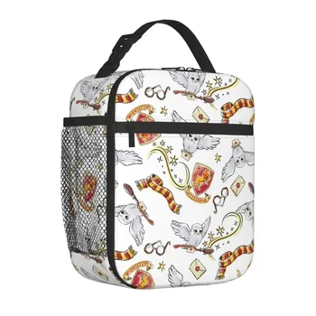 Schule magische Hexe Zauberer Film isoliert Lunch Bag Kühler Hexerei und Zauberei Box Tote Bento Beutel College Picknick