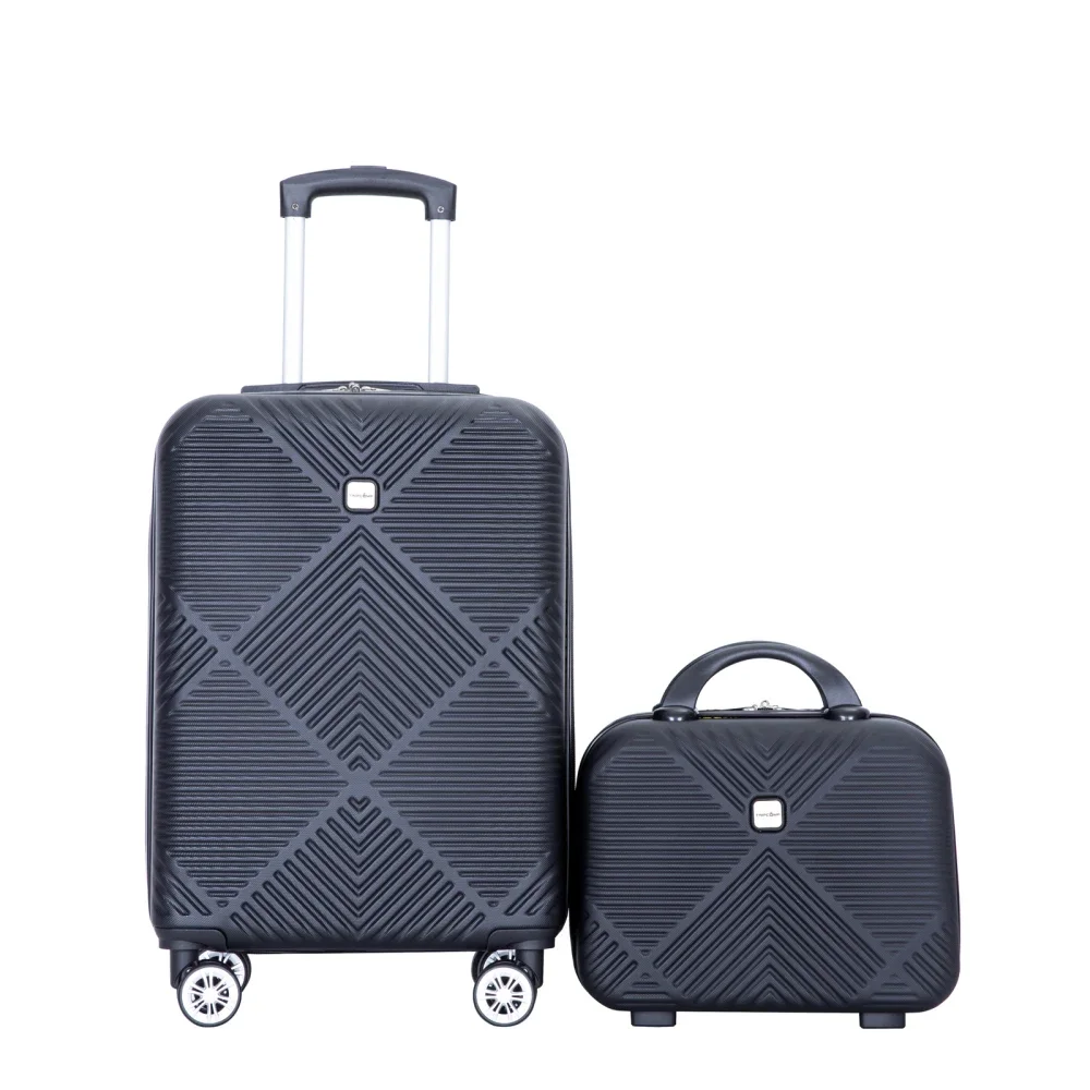 2Piece Luggage Sets ABS Lightweight Suitcase Spinner Wheels(20/14)Luggage Sets New Model Expandable ABS Hardshel Lightweight