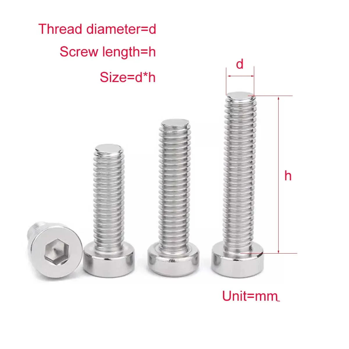 304 stainless steel thin head hexagonal screw M5M6M8M10