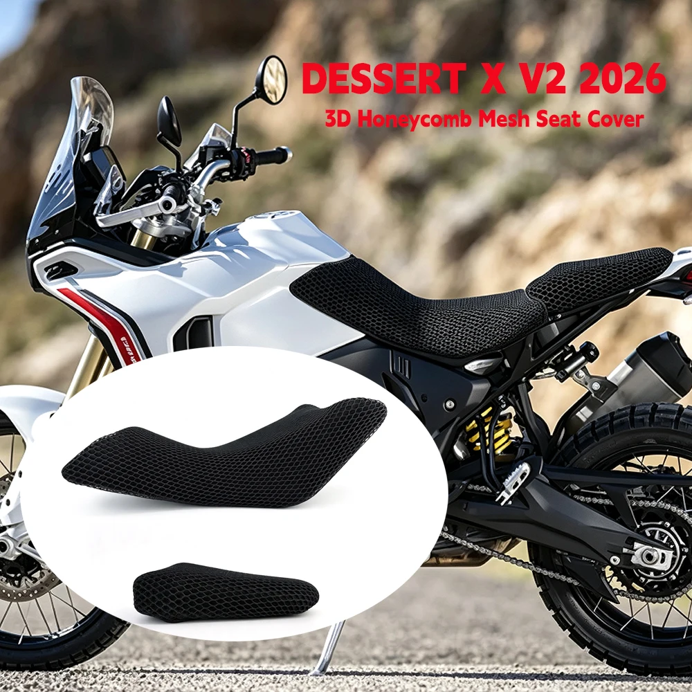 For DUCATI DESSERT X V2 2026 Summer Cool 3D Motorcycle Seat Cover Breathable Scooter Seat Covers Cushion Anti-Slip cover