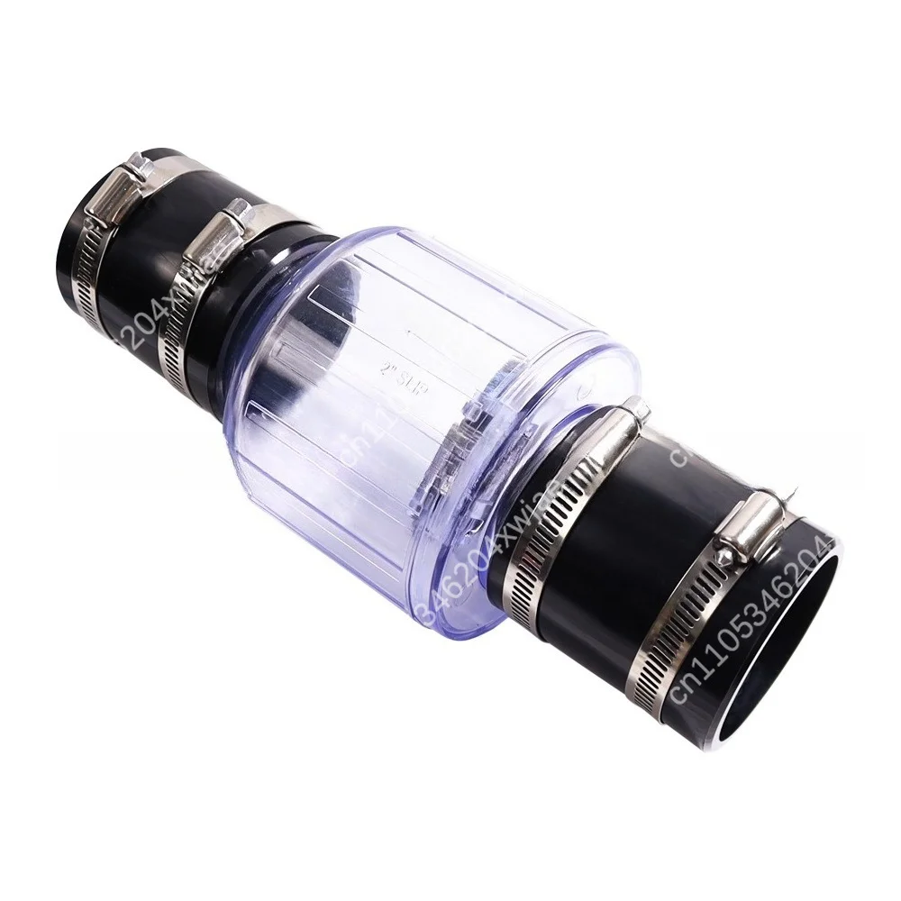 2 Inch Clear PVC Check Valve Silent Non Slam Water Flow Control One Way for Sump Sewage Pump