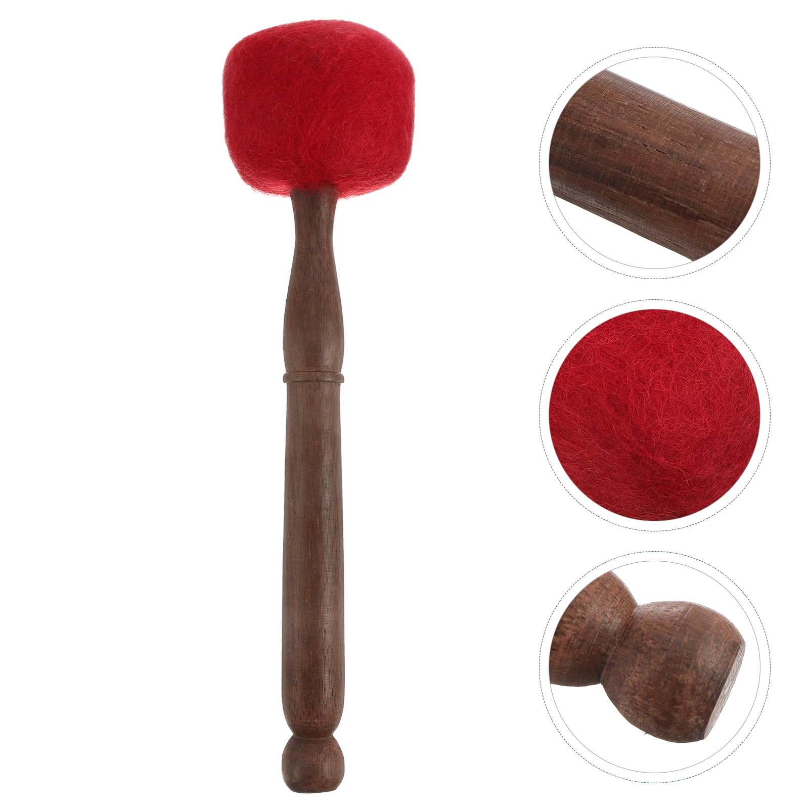 

Buddhism Sound Bowl Stick Singing Chanting Bowls Component Tool Red Wooden Handmade Percussion Instrument Accessories Gentle