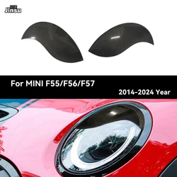 Cubierta de cejas para faros de coche de fibra de carbono, párpados delanteros enojados FRP para MINI F54 CLUBMAN F57 CABRIO 3 puertas F55 F56 COOPER S