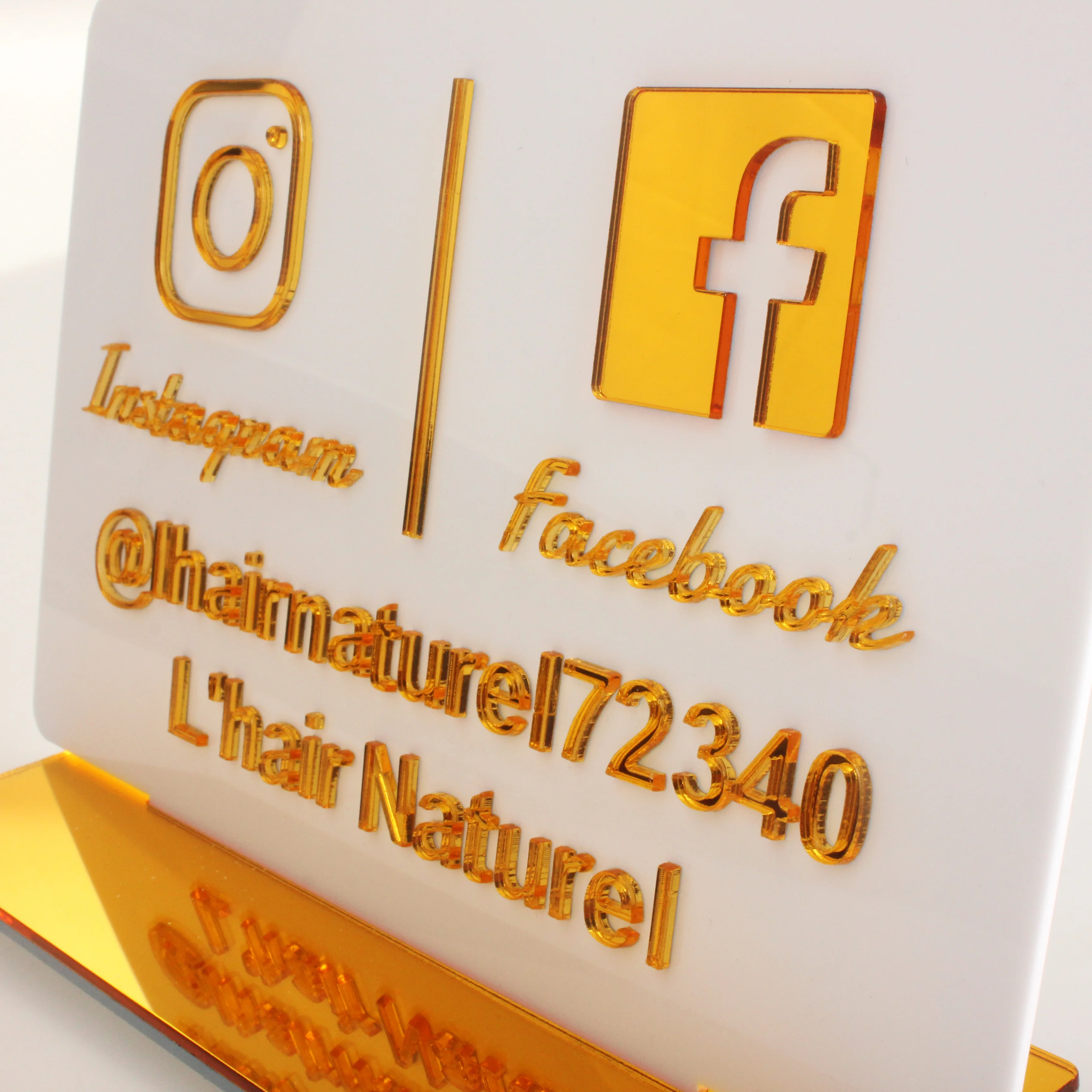 شخصية مخصصة 3D Instagram Facebook Snapchat الجدول تسجيل متجر الشركة شعار اسم المتجر تسجيل مرآة مخصصة الاكريليك #5