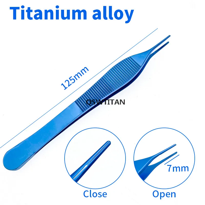 Pinça de cartilagem para cirurgia nasal de titânio, 12cm, aço inoxidável, clipe de plástico para nariz, fórceps de tecido