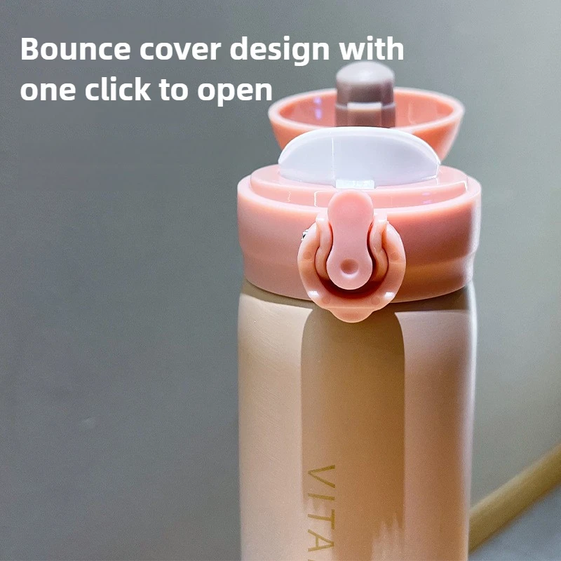 304 Stainless Steel Thermal Bottle Gradient Color Flip Lid Portable Vacuum Cup for Outdoor Hiking Halloween Christmas Gift