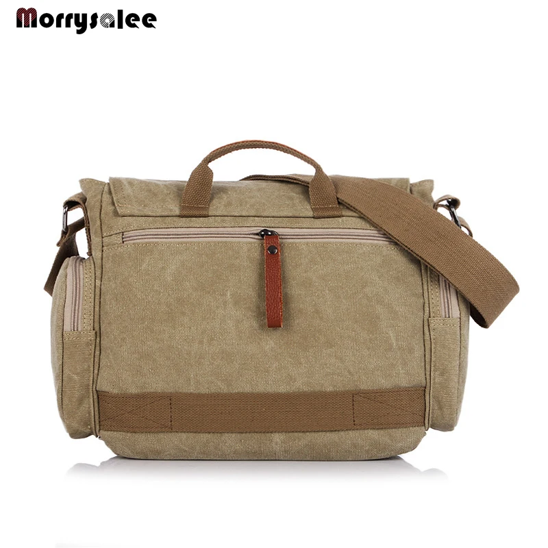 Men Handbag Cotton Canvas Bag Fashion Shoulder Bags Messenger Bag Version of Casual Flap Cell Phone Pocket,interior Slot Pocket