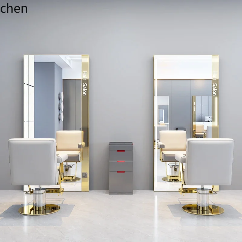 Hair Salon Mirror Hair Salon Special Haircut Table Hair Cut Mirror Wall-mounted Floor-to-ceiling Barber Shop Mirrorl3