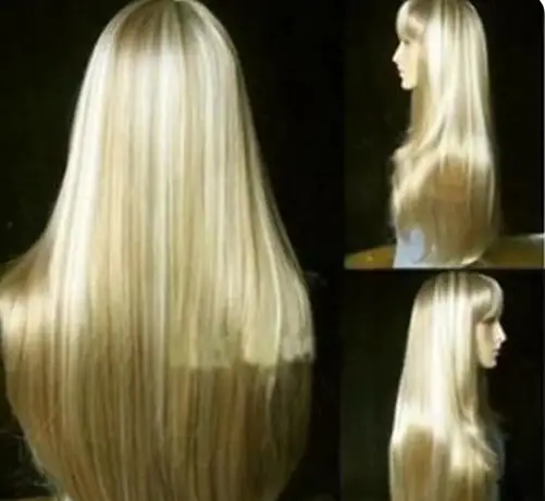 Beautiful Fashion long mixed blonde straight hair wig