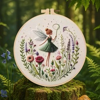 Creative new wing-flapping elf Girl hand-embroidery DIY material kit, suitable for beginners to learn easily, perfect choice for
