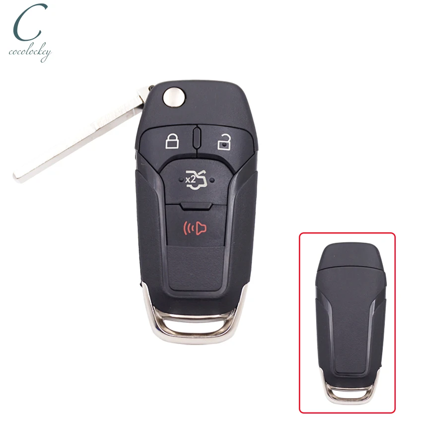

Корпус ключа-брелока Cocolockey для Ford Fusion 2013-2017, 4 кнопки, выкидной ключ, необработанный лезвие HU101, сменный корпус ключа, стайлинг для автомобиля