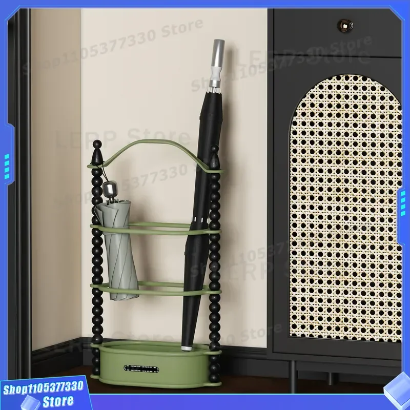 Modern Umbrella Stand Holder for Home Entrance Office Lobby Metal Bucket with Drain Tray Floor Storage Rack for Wet Umbrellas