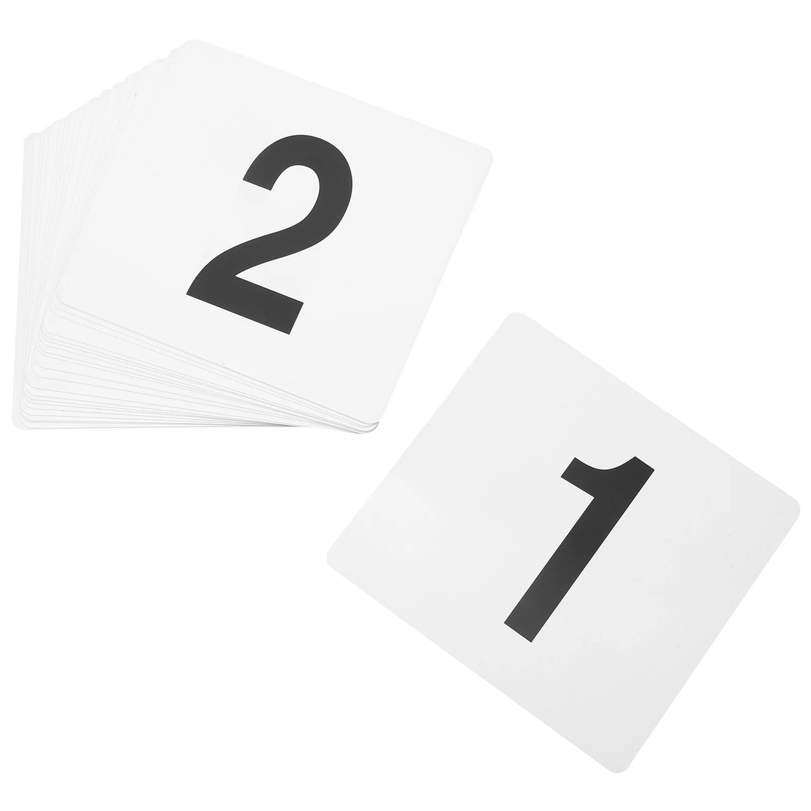 

1 set Number Cards 1-50 Double Sided Plastic Table Number Tags For Wedding Reception Restaurant Seat Card Holder Reusable