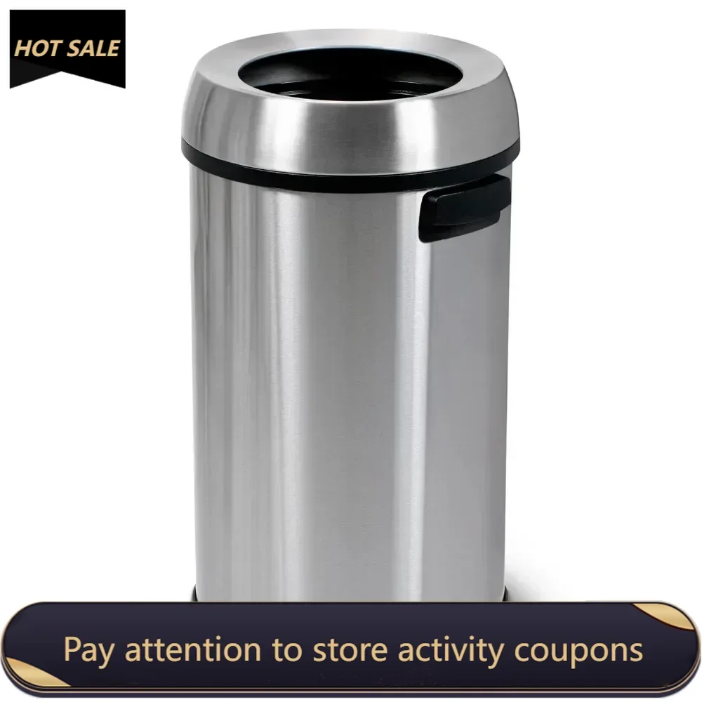 65 Liter Open Top Trash Can Bathroom Trash Bin Commercial Grade Stainless Steel Food Waste Processing Machine Recycle Household