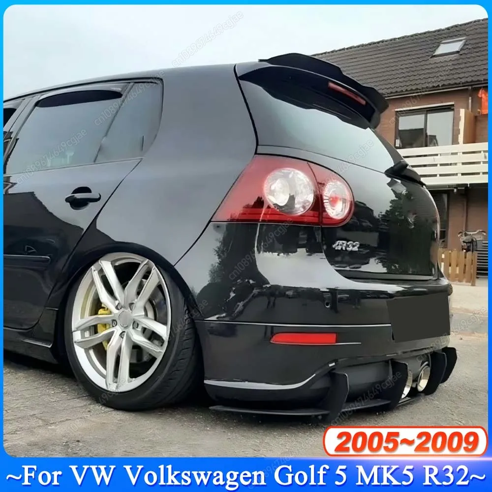 

Для VW Golf 5 MK5 R32 2005–2009 Черные обвесы Тюнинг автомобиля Задний бампер Задний диффузор Задний боковой спойлер Сплиттер Губные канавки