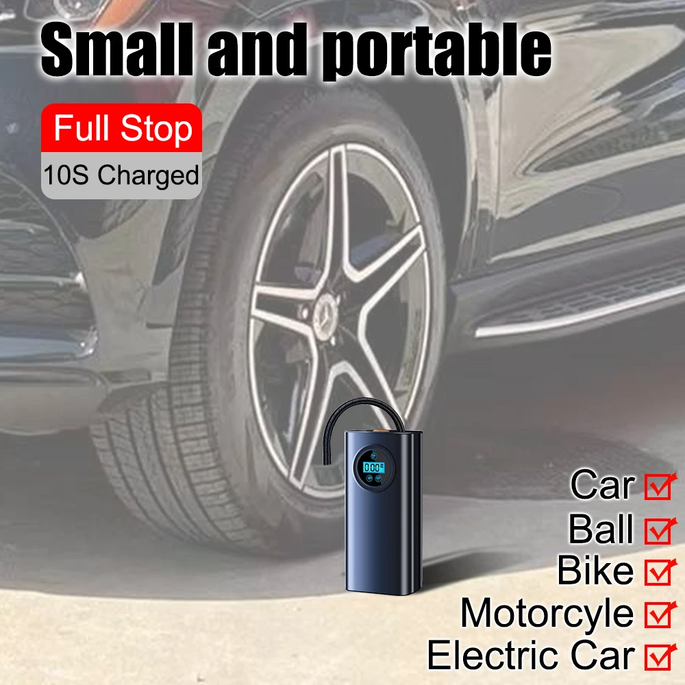 Auto Inflator Air Compressor Wireless Tire Inflation Pump For Car Mounted Motorcycle Bicycle Ball Car Electrical Air Pump