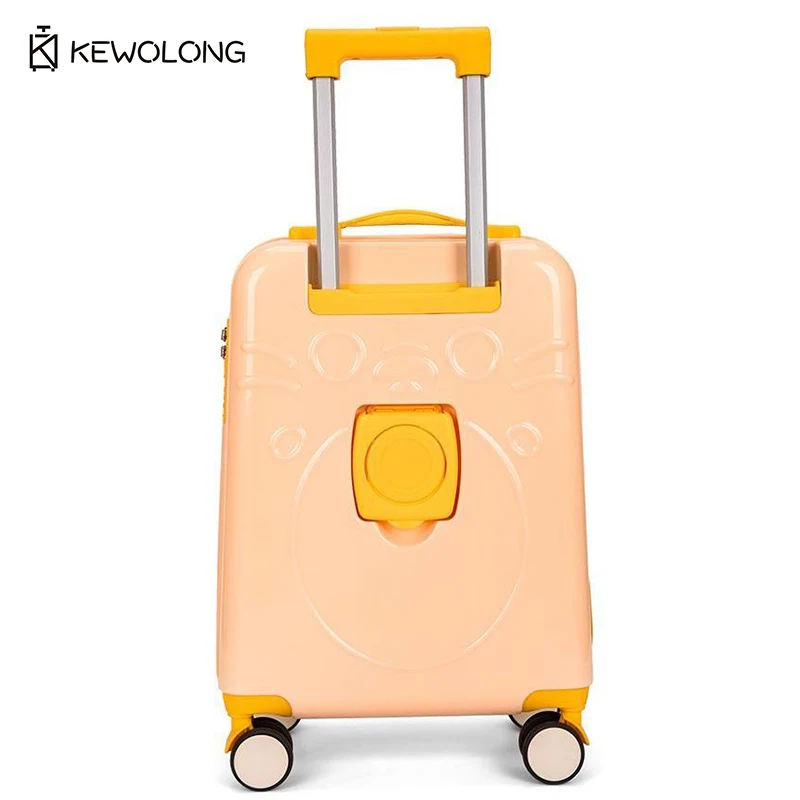 Cute Cartoon Animal Kids Spinner Suitcase 20 Inch, Combination Lock Carry On Luggage for Students, Travel Gift Box