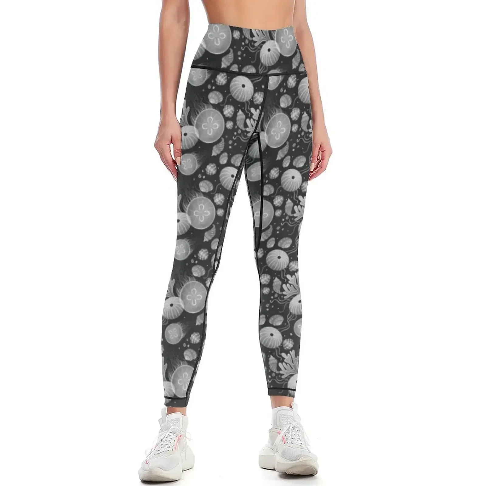 

Ocean life - black and white Leggings legging pants raises butt Women's gym Fitness woman leggins push up woman Womens Leggings