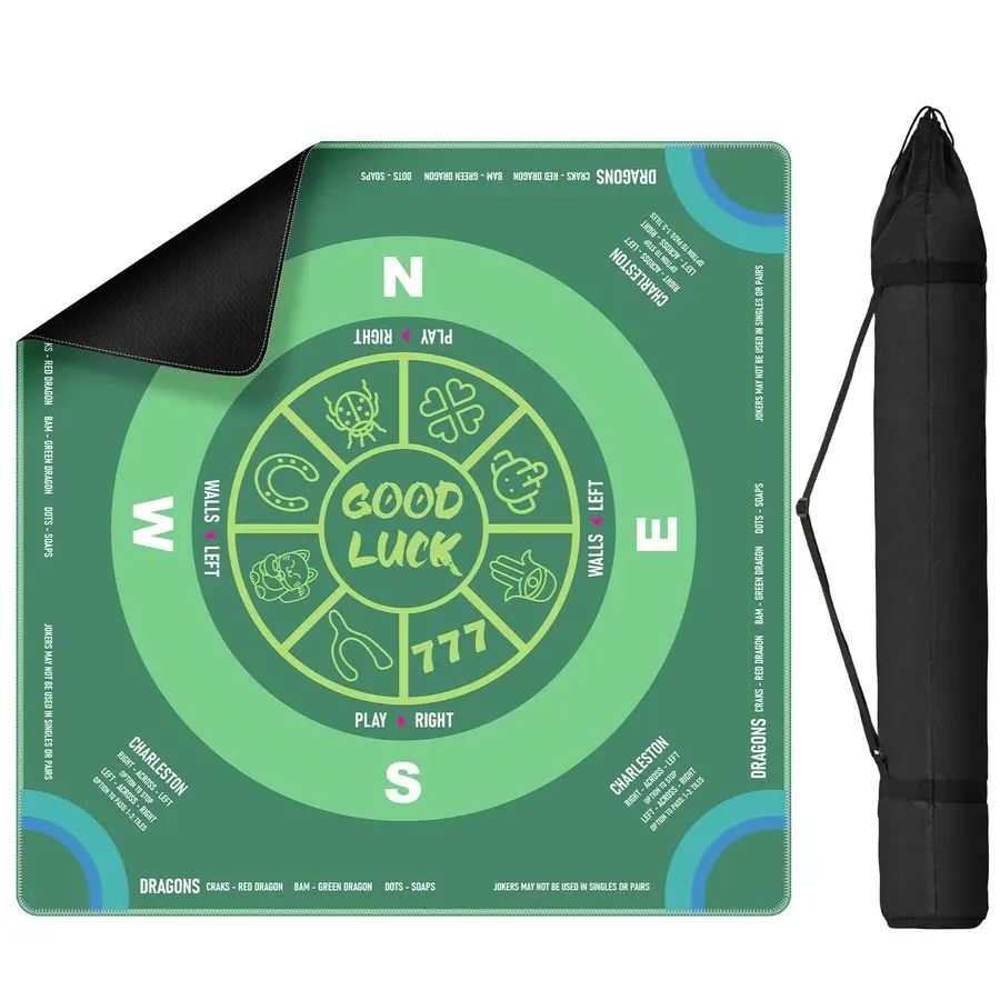 Tappetino Mahjong con borsa portatile Bespugliatore automatico di carte 2in1 e rivenditore con 360 omnidirezionale