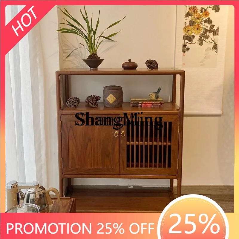 

SM Home New Chinese Tea Cabinet Zen Solid Wood Storage Locker Hotel Furniture