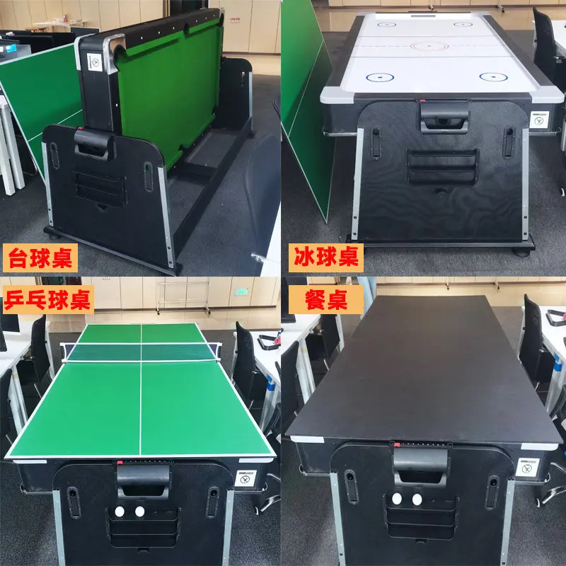 4-in-1 ball table standard type multi-functional adult American black eight home indoor table tennis table 2 in 1