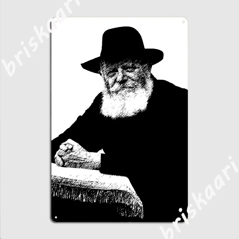 Menachem Mendel Schneerson Tin Sign Posters Menachem Mendel Retro Metal Plaque Poster Personalized Mural Menachem Decor Sign